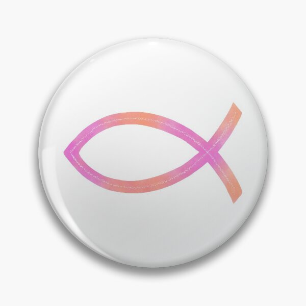 Item preview, Ichthus | Christian Fish Symbol | Pink and Orange designed and sold by KJVCalligraphy.