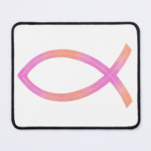 Item preview, Ichthus | Christian Fish Symbol | Pink and Orange designed and sold by KJVCalligraphy.