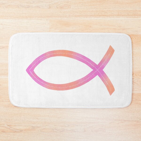 Item preview, Ichthus | Christian Fish Symbol | Pink and Orange designed and sold by KJVCalligraphy.