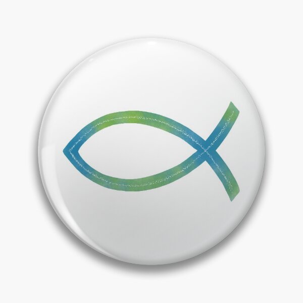 Item preview, Ichthus | Christian Fish Symbol | Blue-Green designed and sold by KJVCalligraphy.
