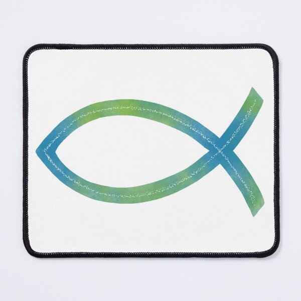 Item preview, Ichthus | Christian Fish Symbol | Blue-Green designed and sold by KJVCalligraphy.