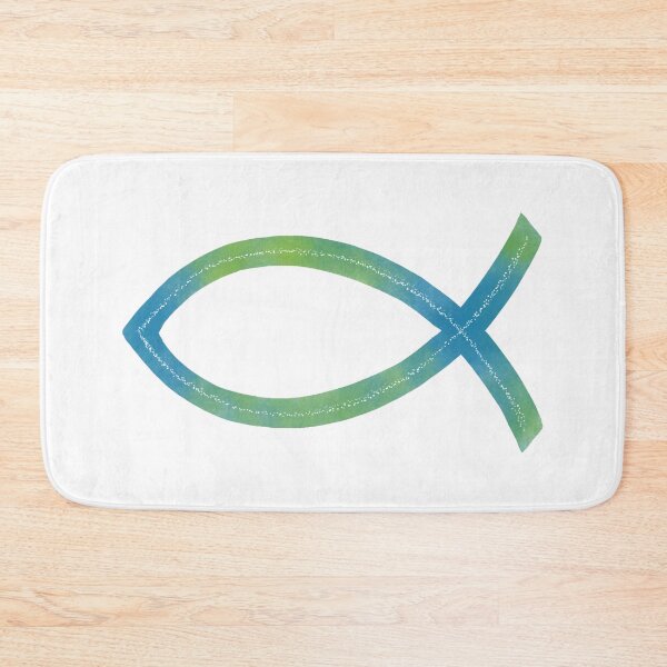 Item preview, Ichthus | Christian Fish Symbol | Blue-Green designed and sold by KJVCalligraphy.