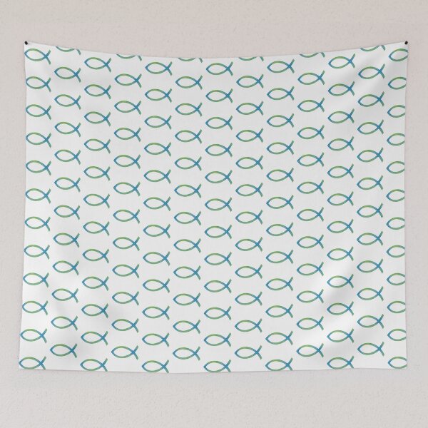 Item preview, Ichthus | Christian Fish Symbol | Blue-Green designed and sold by KJVCalligraphy.