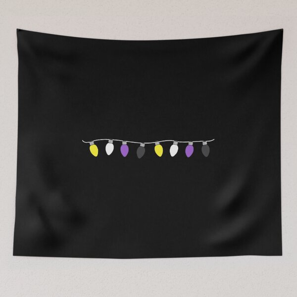 Item preview, Christmas Lights Non Binary Flag. Nonbinary Pride designed and sold by Subtle Pride Shop.