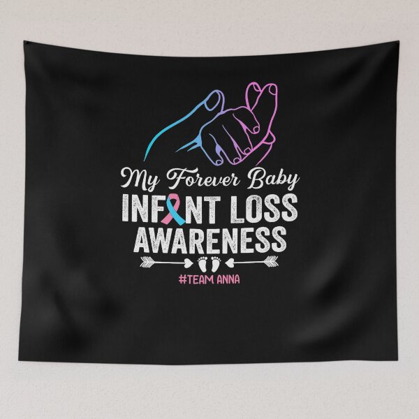 Item preview, Custom Infant Loss Awareness, Pink Blue Ribbon My Forever Baby Loss Gift, Angel Baby Memorial Gift for Parents designed and sold by TulipDesignUS.