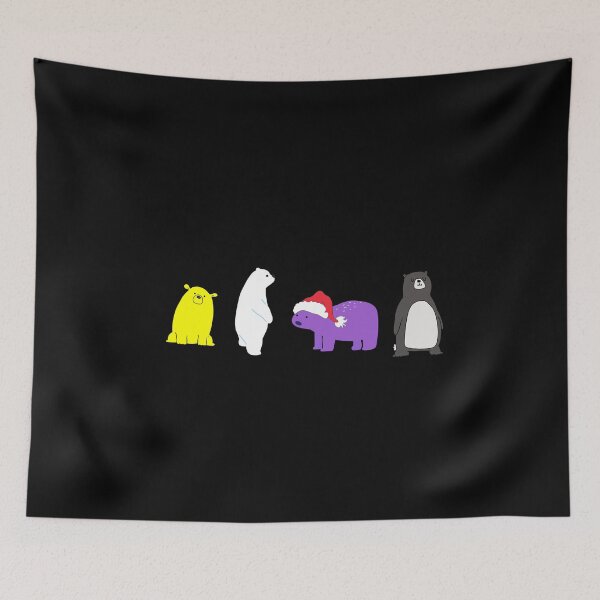 Item preview, Winter Polar Bears Non Binary Flag. Nonbinary Pride designed and sold by Subtle Pride Shop.