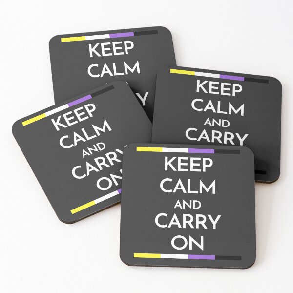 Item preview, Keep Calm and Carry On enby. Nonbinary Pride designed and sold by Subtle Pride Shop.