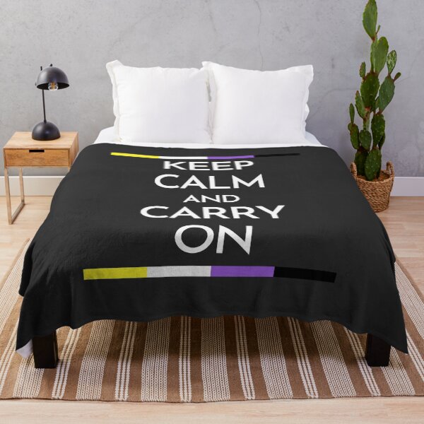 Item preview, Keep Calm and Carry On enby. Nonbinary Pride designed and sold by Subtle Pride Shop.