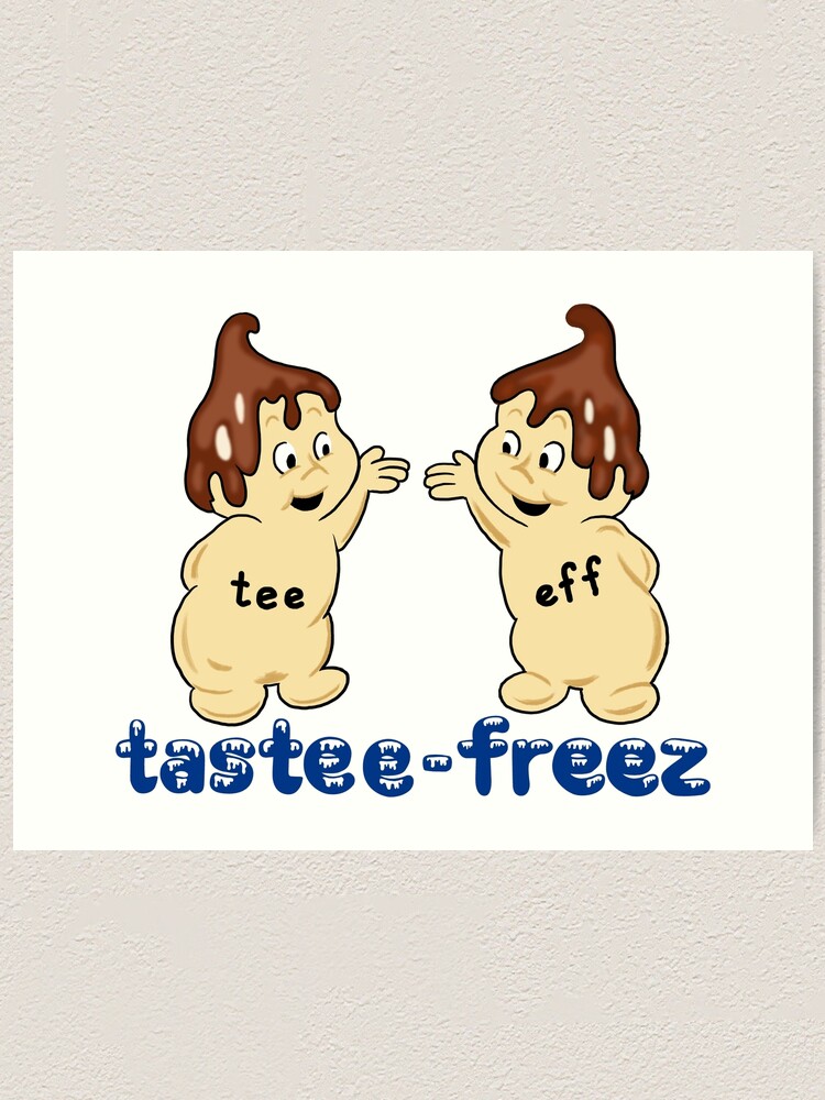 "60s Vintage Defunct TasteeFreez Twins Mascots and Logo" Art Print by