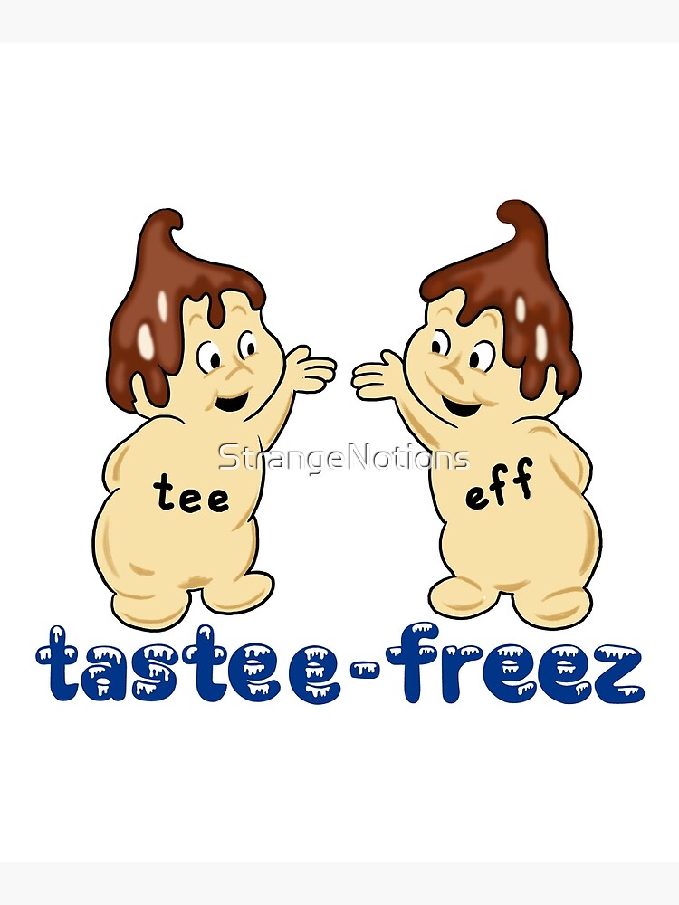 "60s Vintage Defunct TasteeFreez Twins Mascots and Logo" Mounted Print