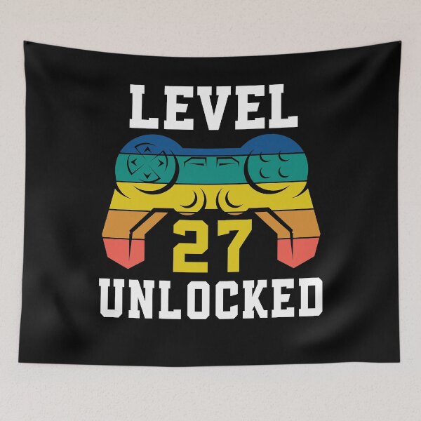 Item preview, Level 27 Unlocked, Video Game 27th Gamer Birthday designed and sold by Fabvity.