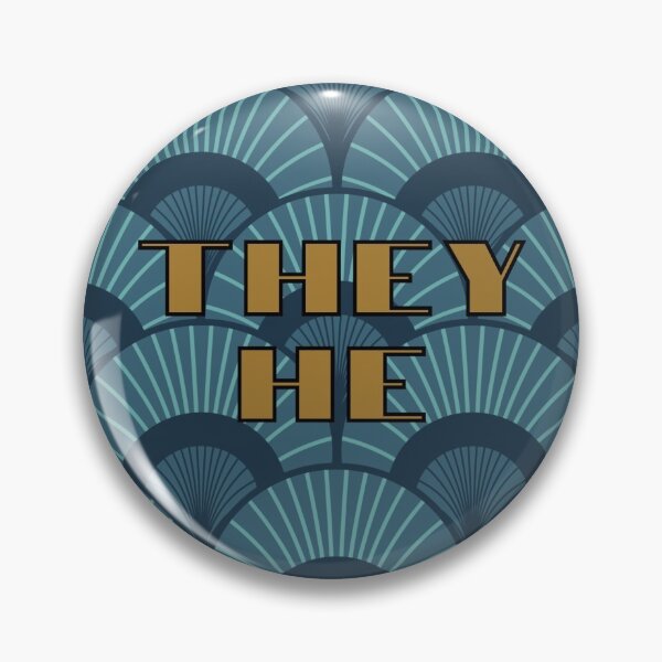 Item preview, Art Deco They He Pronouns designed and sold by LyssaByssa.