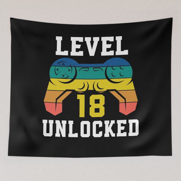 Artikelvorschau, Level 18 freigeschaltet, Videospiel 18. Geburtstag des Spielers entworfen und verkauft von Fabvity.
