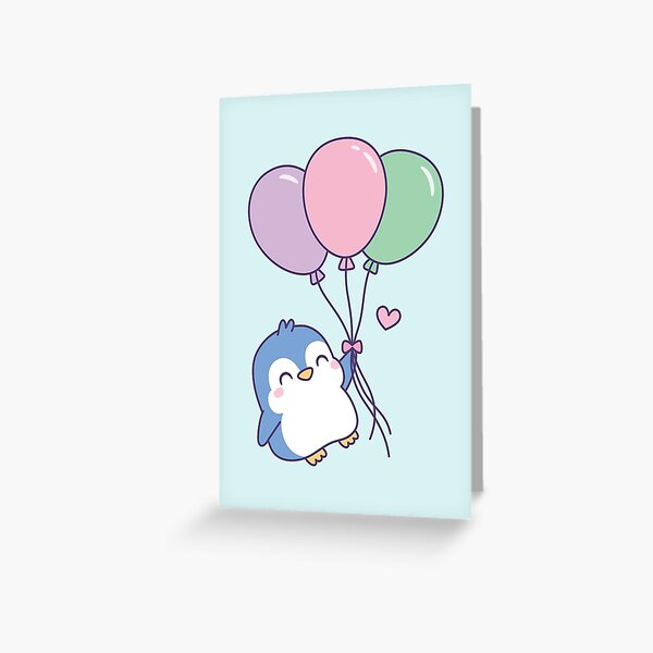 Item preview, Cute Little Penguin and Balloons Doodle designed and sold by rustydoodle.