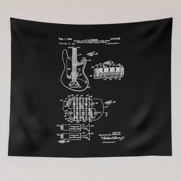 Item preview, Lover Engineering Drawing Guitar Patent Print 1964 - Vintage Musical Instruments designed and sold by CNTankdesign.