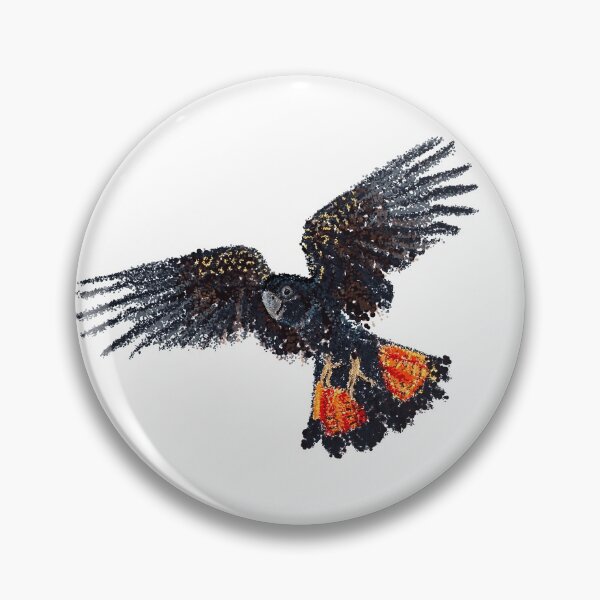 Item preview, Red-tailed Black Cockatoo Pointillism Dot Art designed and sold by lokilovesart.