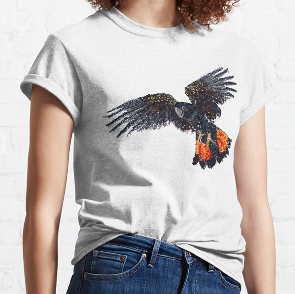Red-tailed Black Cockatoo Pointillism Dot Art Classic T-Shirt