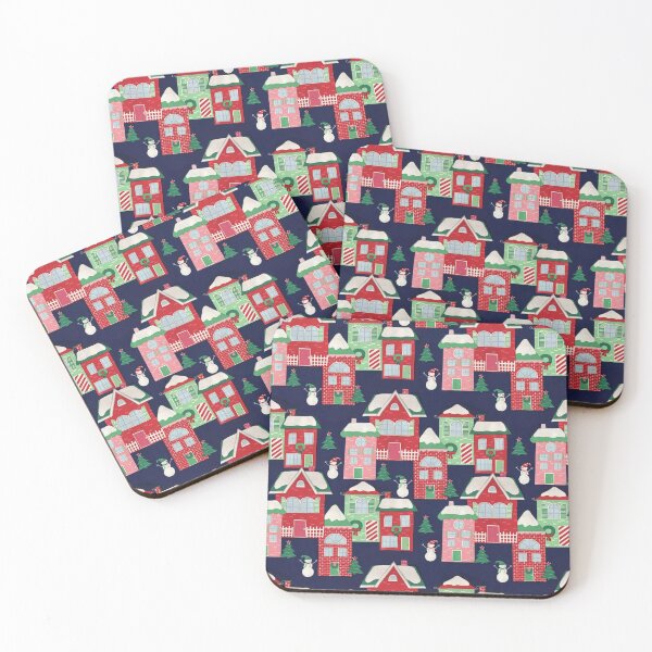 Item preview, Christmas Realtor Brick Houses Pattern designed and sold by Huynhdesign.