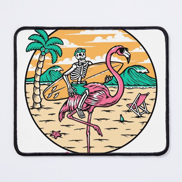 Item preview, Flamingo Hawai Skull Surf Fa la la mingo designed and sold by MediTees.