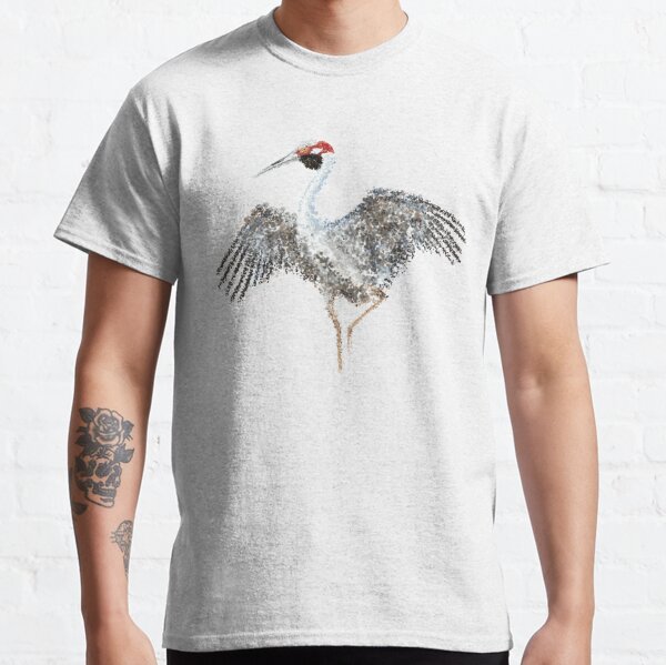 Printed baseball shirt - Blue/Brolga - Men