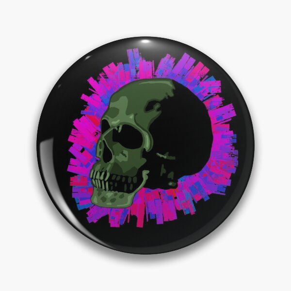 Item preview, Green Skull with Pink and Blue Paint Background designed and sold by wildjellybeans.