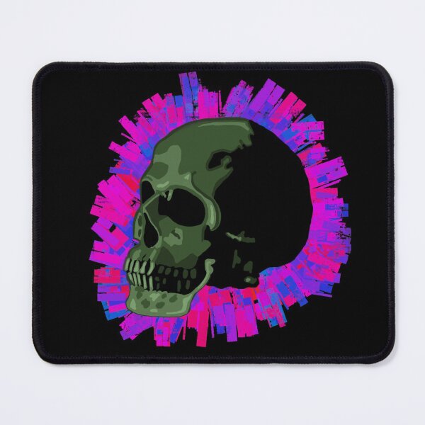 Item preview, Green Skull with Pink and Blue Paint Background designed and sold by wildjellybeans.