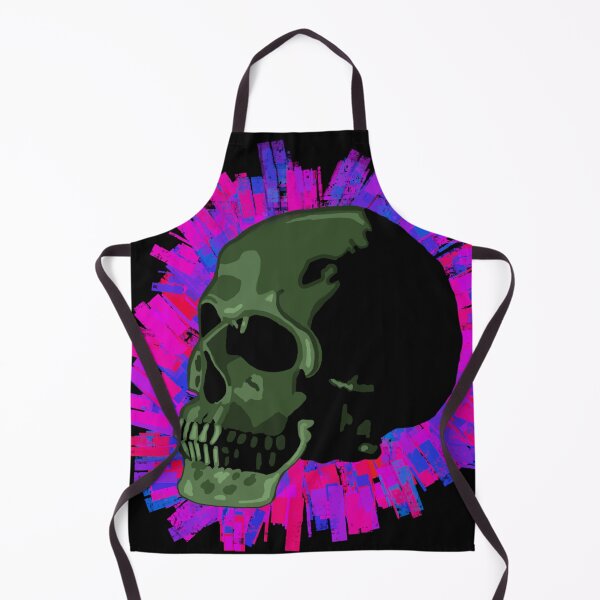 Item preview, Green Skull with Pink and Blue Paint Background designed and sold by wildjellybeans.