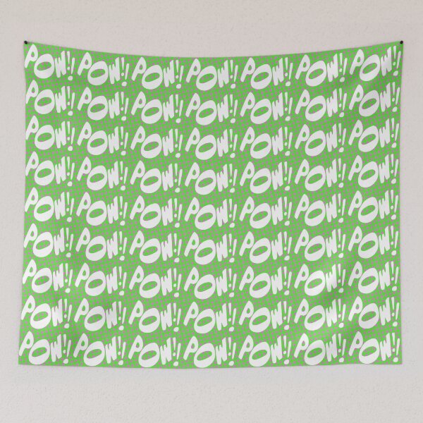 Item preview, pow pink and green classic comicbook style typography  designed and sold by Fashionmonger.