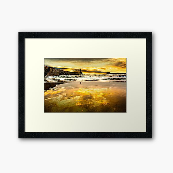 Sunrise at Seaham Pier and The Slope Framed Art Print