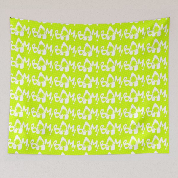 Item preview, Bam bright green and yellow classic comicbook style typography  designed and sold by Fashionmonger.