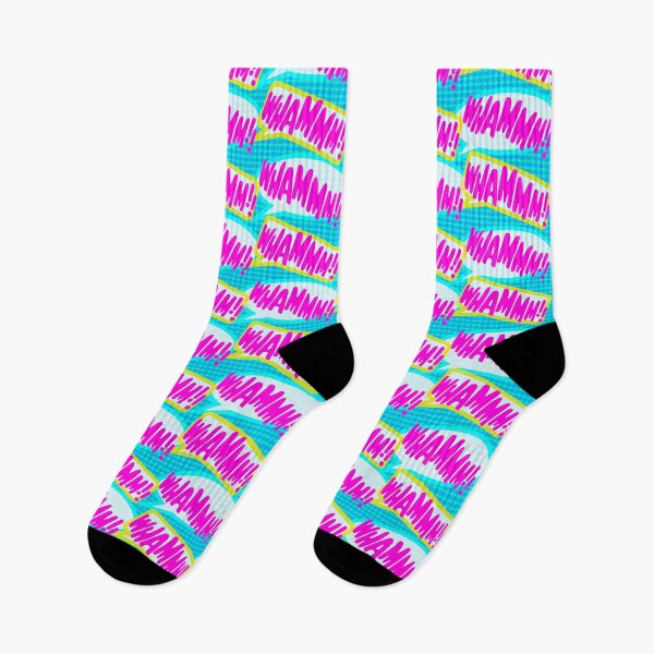 Item preview, Whamm neon pink and blue classic comicbook style typography  designed and sold by Fashionmonger.