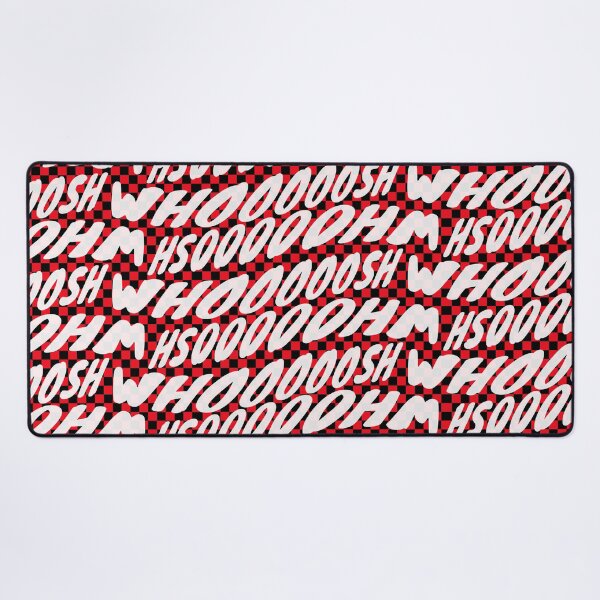 Item preview, red and black checkered whooooosh classic comicbook style typography designed and sold by Fashionmonger.