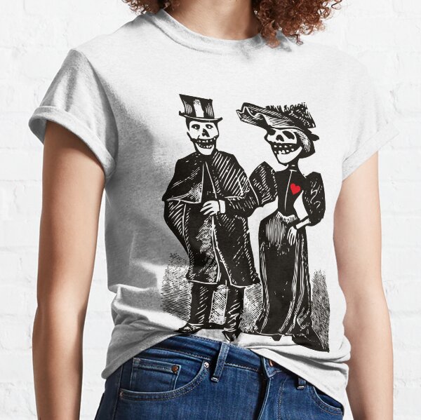 Calavera Couple | Day of the Dead | Dia de los Muertos | Skulls and Skeletons | Vintage Skeletons | Classic T-Shirt