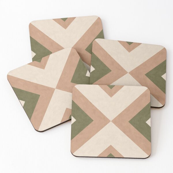Item preview, Herringbone Abstract Geometric Pattern Green and Antique Pink designed and sold by Octavia Soldani.