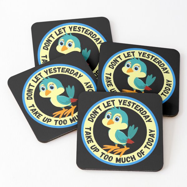 Item preview, Don't Let Yesterday Take Up Too Much Of Today Cute Bird Round Sticker designed and sold by RGRamsey.