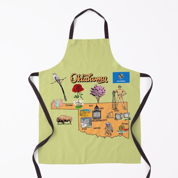 Item preview, illustrated Map of Oklahoma `in US with major Cities and symbols designed and sold by mashmosh.