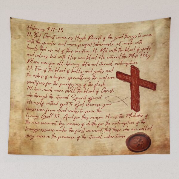 Item preview, Hebrews 9: 11-15. Christian art designed and sold by ConArte.