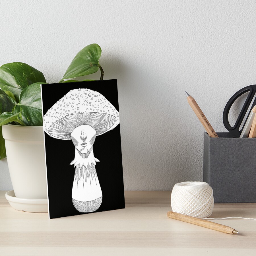 "Mushroom head " Art Board Print by Jungerstudios Redbubble