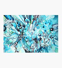 Water Crystals - Abstract Geometric Watercolor Painting Photographic Print