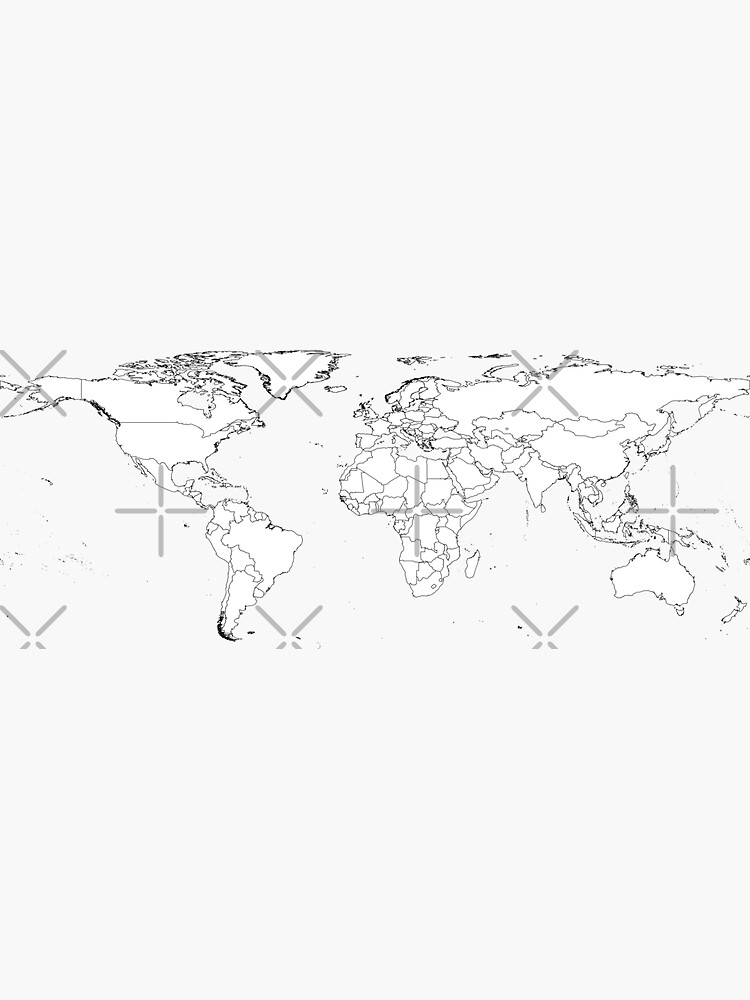 Sticker « Carte du monde carte blanche tout lendary », par worldcity