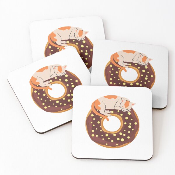 Item preview, Cat Sleeping on Doughnut designed and sold by DoodlesnPoodles.