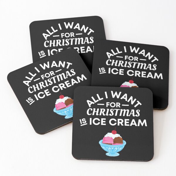 Item preview, All I Want for Christmas Is Ice Cream - Funny Ice Cream Puns - Christmas Gift for Ice Cream Lovers designed and sold by CaitU.