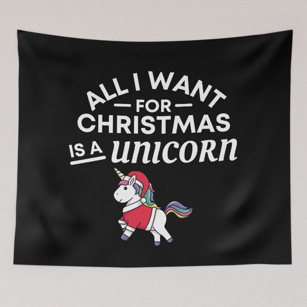 Item preview, All I Want for Christmas Is a Unicorn - Funny unicorn Puns - Christmas Gift for Unicorn Lovers designed and sold by CaitU.