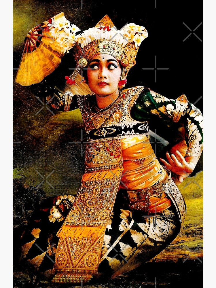 Discover Balinese Dancer Traditional Painting Bali Island Indonesia Barong Premium Matte Vertical Poster