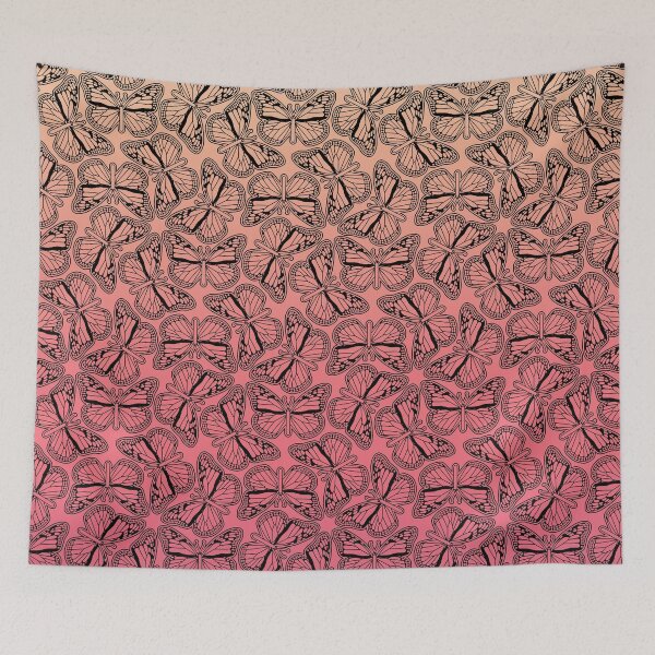 Item preview, Monarch Butterfly Outline against a Peach to Pink Backgroun designed and sold by wildvalecreate.