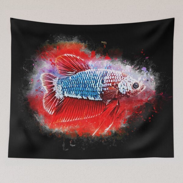 Item preview, Fighting Fish Halfmoon Poster - Betta splendens designed and sold by AquariumLutter.