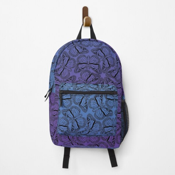 Item preview, Monarch Butterfly Outline on a Purple to Blue Background designed and sold by wildvalecreate.