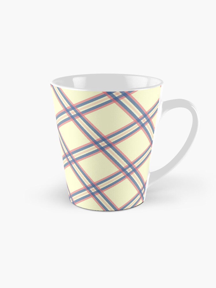 Thumbnail 1 of 4, Coffee Mug, Light Yellow Abstract Tartan Plaid designed and sold by Victoria Riabov.