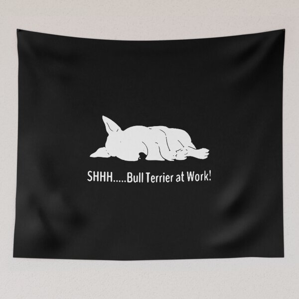 Item preview, Love Dog Bull Terrier Shhh Bull Terrier at work Happy Holiday Gift Premium Apparel Funny Holiday Xmas designed and sold by DesignByHeartUK.