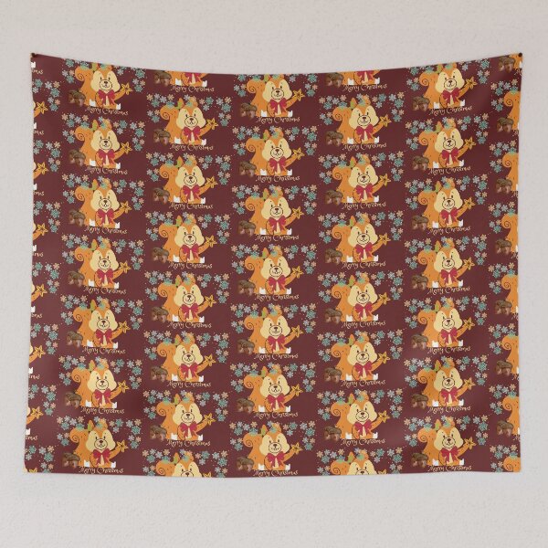 Item preview, Christmas squirrel with acorns and snowflakes  - Woodland designed and sold by LukjanovArt.